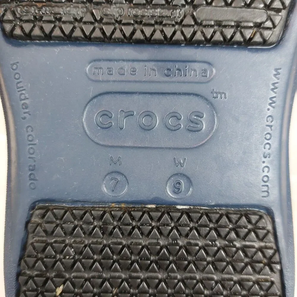 Crocs Bistro Clogs Slip Resistant Work Shoes Men's 7 Women's 9 Blue Chef Nursing - Picture 3 of 7